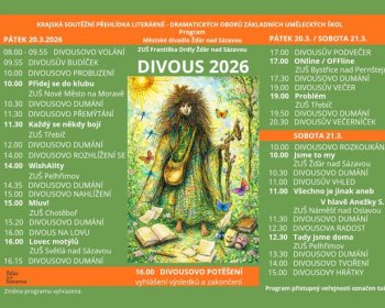 DIVOUS 2026 - krajská soutěžní přehlídka literárně - dramatických oborů ZUŠ