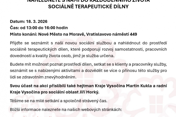 Den otevřených dveří Sociálně terapeutických dílen Kamélie - hlavní náhled