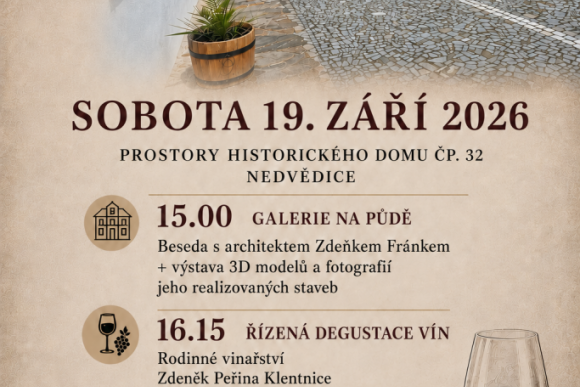 Beseda a degustace v prostorách historického domu čp. 32 - hlavní náhled
