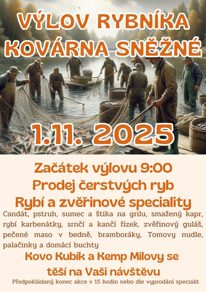 Snezne vylov rybnika