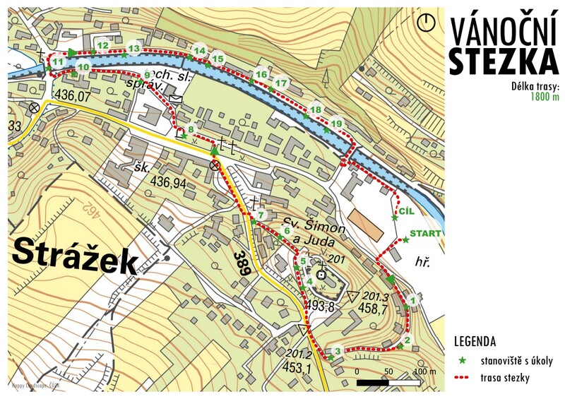 Strazek vanocni stezka mapa1